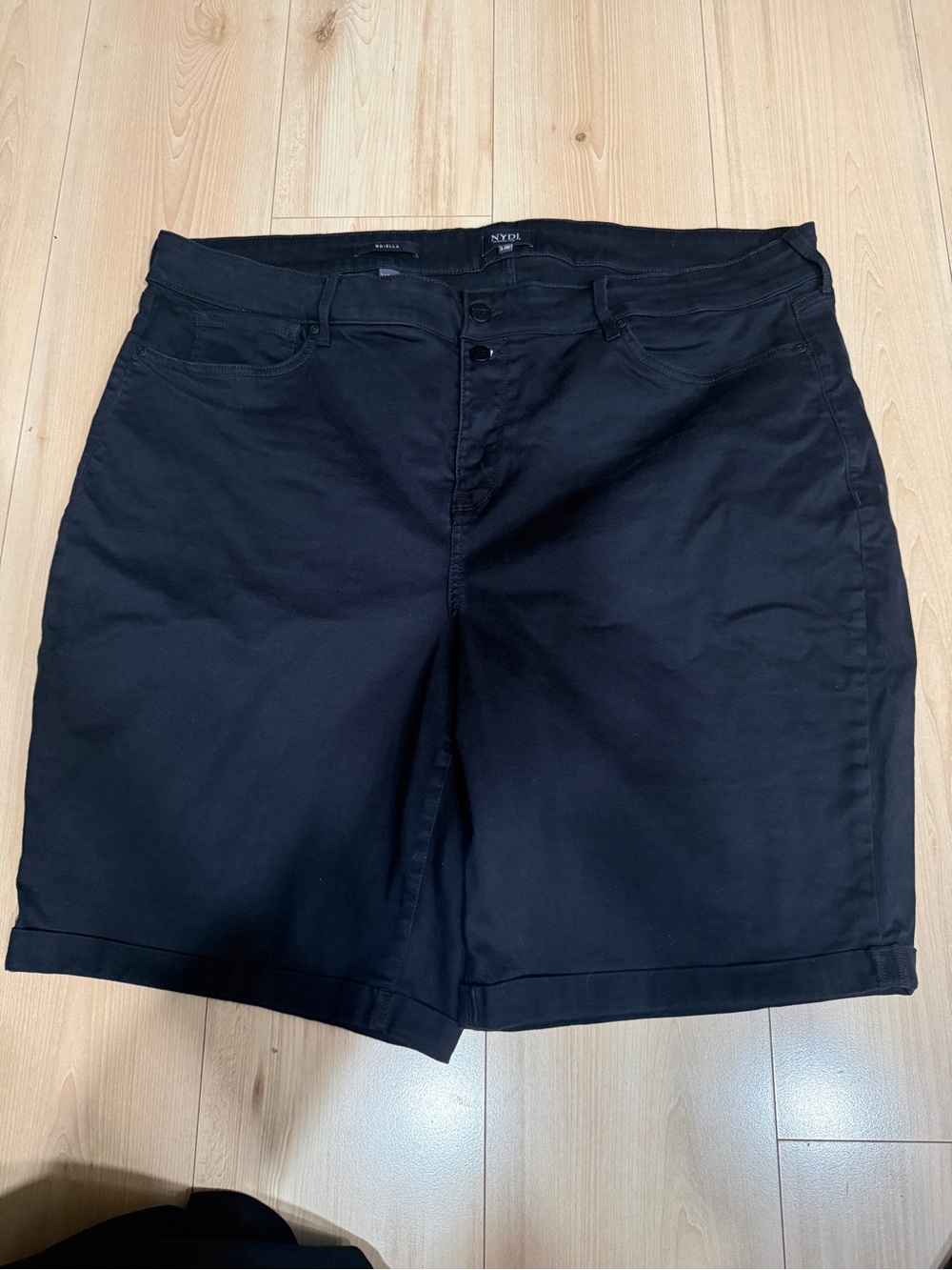 NYDJ Black Flat Front Bermuda Shorts